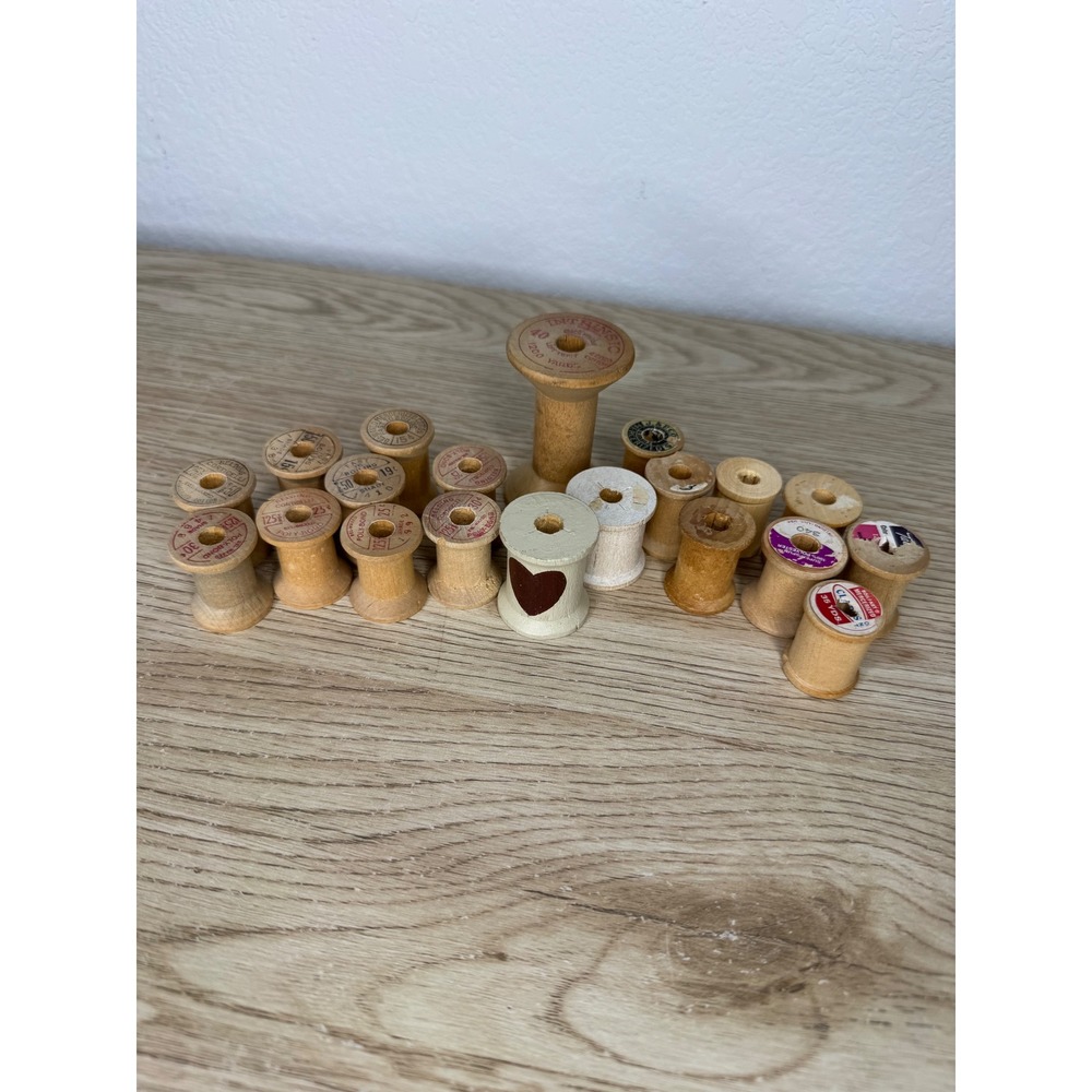 Vintage Wooden Thread Spools Lot Belding Corticelli American Thread Co Rustic